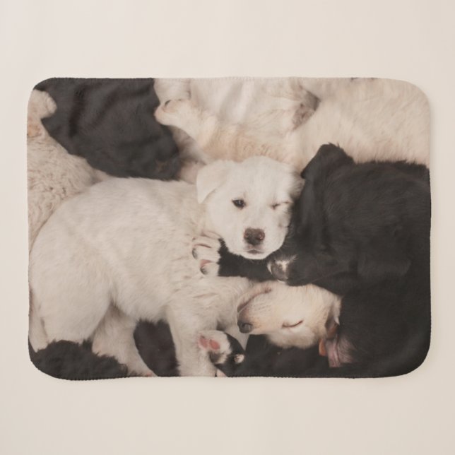 Couverture Sherpa Animaux de bébés cutest | Pile de marionnettes (Devant (Horizontal))