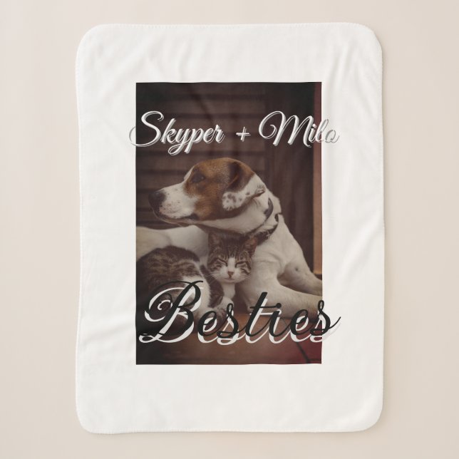 Couverture Sherpa Animaux de compagnie amis besties ajouter nom anim (Devant)