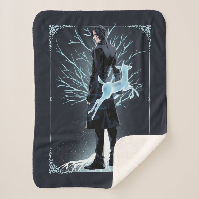 Couverture Sherpa Anime du Patronus Biche de Severus Snape (Devant)