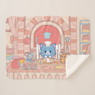 Couverture Sherpa Anime Tom, Jerry et boulangerie Tuffy