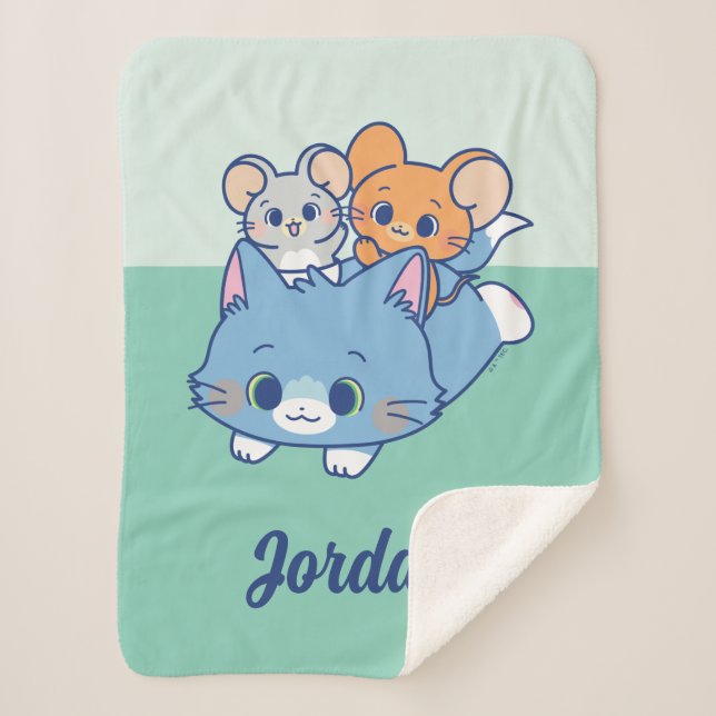 Couverture Sherpa Anime Tom, Jerry et Tuffy (Devant)