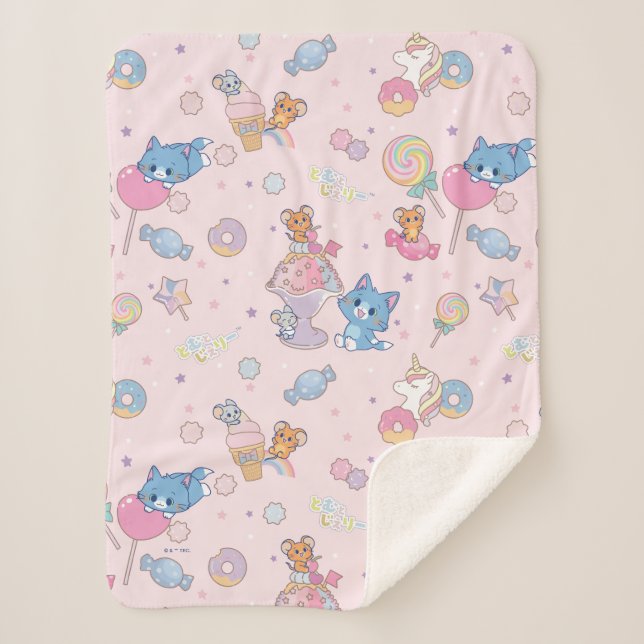 Couverture Sherpa Anime Tom, Jerry et Tuffy Candyland Motif (Devant)