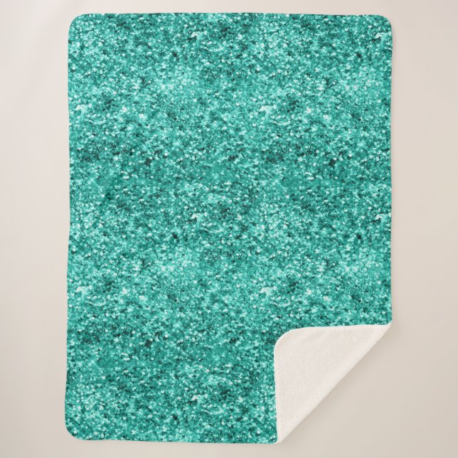 Couverture Sherpa Anniversaire Paillettes Vert Emeraude (Devant)