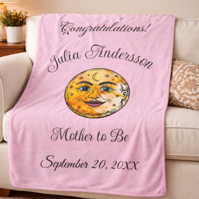 Couverture Sherpa Annonce de grossesse Céleste Lune Future Maman (Créateur téléchargé)