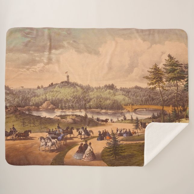 Couverture Sherpa Antique Central Park #1, Distressed BG #3 (Devant (Horizontal))