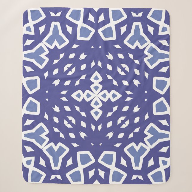 Couverture Sherpa Antique portuguese azulejo ceramic. Original desig (Devant)