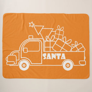 Couverture Sherpa Aperçu camion de Noël Père Noël vue côté voiture