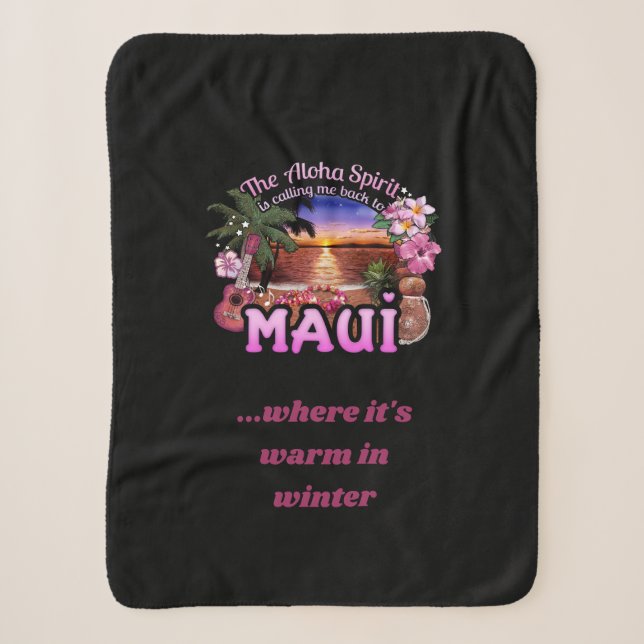 Couverture Sherpa Appel Aloha Spirit (personnalisable) (Devant)