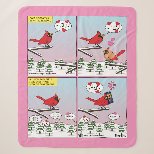 Couverture Sherpa Appels de accouplement d'oiseaux modernes comique (Devant)