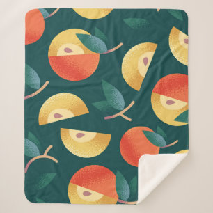 Couverture Sherpa Apple Delight : Vert Foncé Sans Couleur.