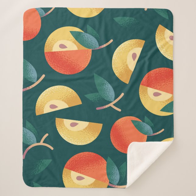 Couverture Sherpa Apple Delight : Vert Foncé Sans Couleur. (Devant)
