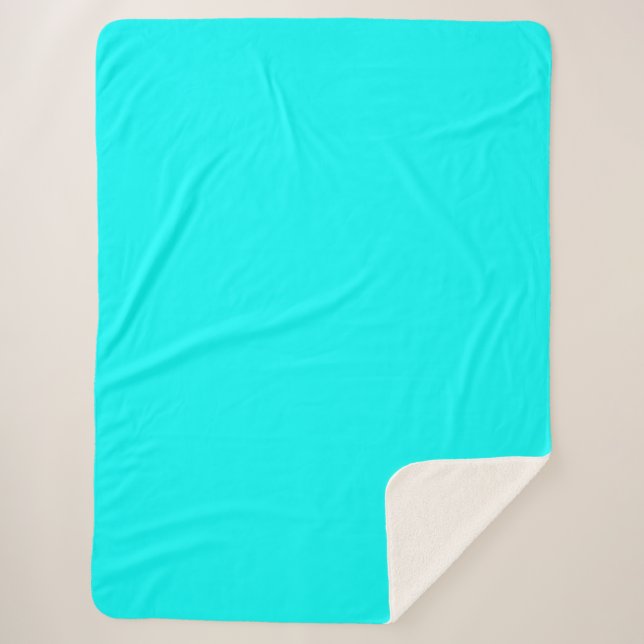 Couverture Sherpa Aqua (couleur solide) (Devant)