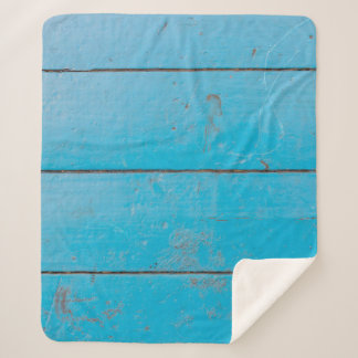 Couverture Sherpa Aquamarine bleu clair bois vintage frais flo pouss