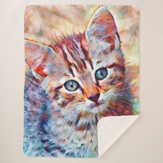 Couverture Sherpa aquarell kitten