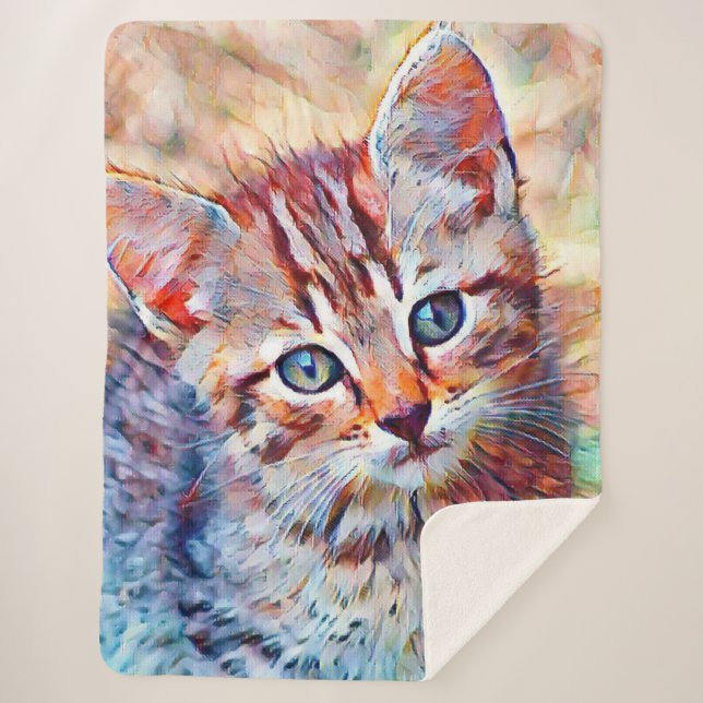 Couverture Sherpa aquarell kitten (Devant)