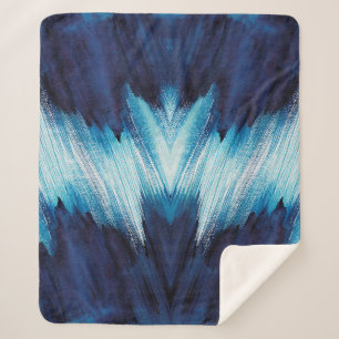 Couverture Sherpa Aquarelle Abstraite trait bleu, peindre haute réso