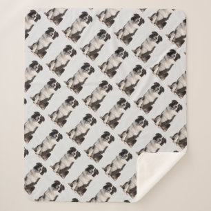 Couverture Sherpa Aquarelle Bordure Collie Chien Animal de compagnie