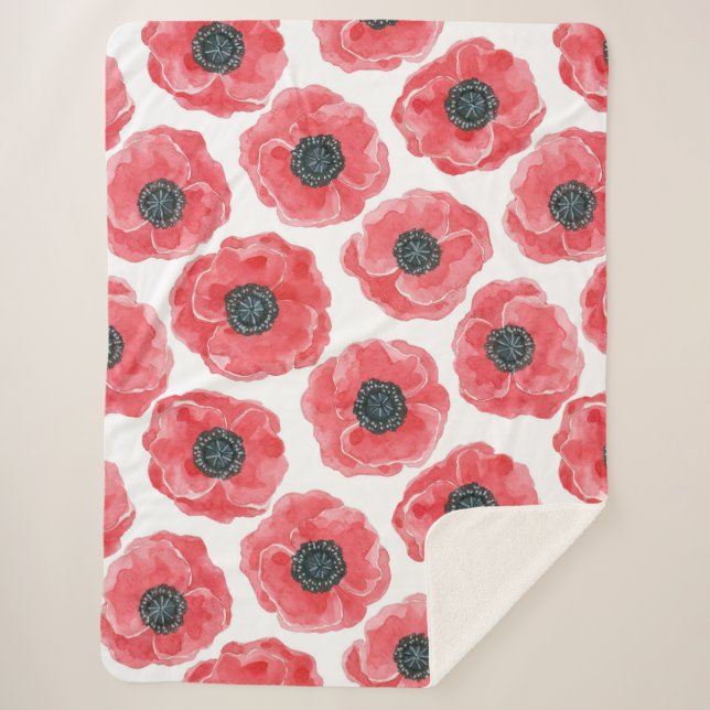 Couverture Sherpa Aquarelle des papillons (Devant)