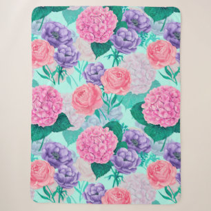 Couverture Sherpa Aquarelle du jardin de printemps 2