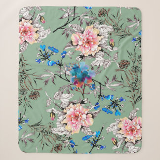 Couverture Sherpa Aquarelle main dessinée sans couture motif avec be