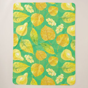 Couverture Sherpa Aquarelle motif d'automne
