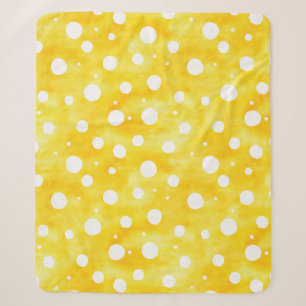 Couverture Sherpa Aquarelle Polka Dot - Terre Jaune et Blanc (2)