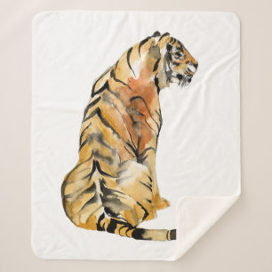 Couverture Sherpa Aquarelle sur tigre