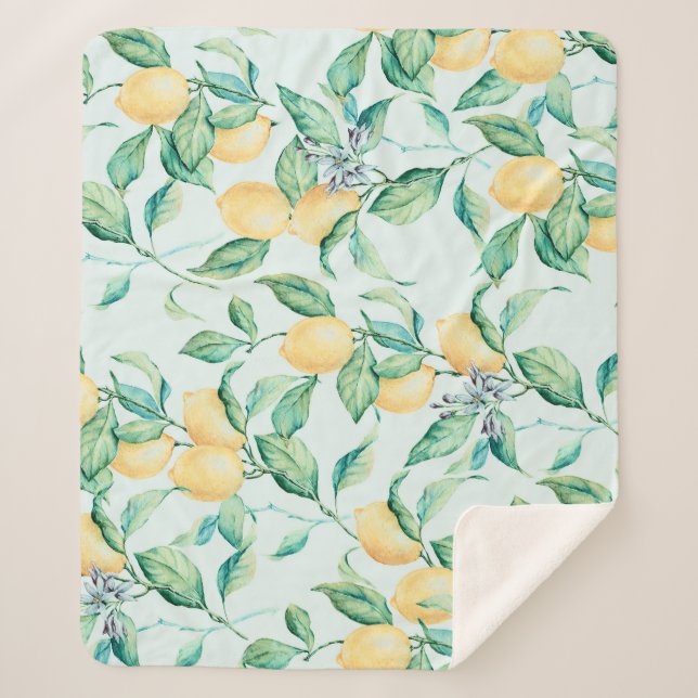 Couverture Sherpa Aquarelle verte citron : Romance sans couture (Devant)