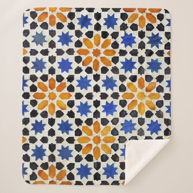 Couverture Sherpa Arabe marocain : Arrière - plan de mosaïque. (Devant)