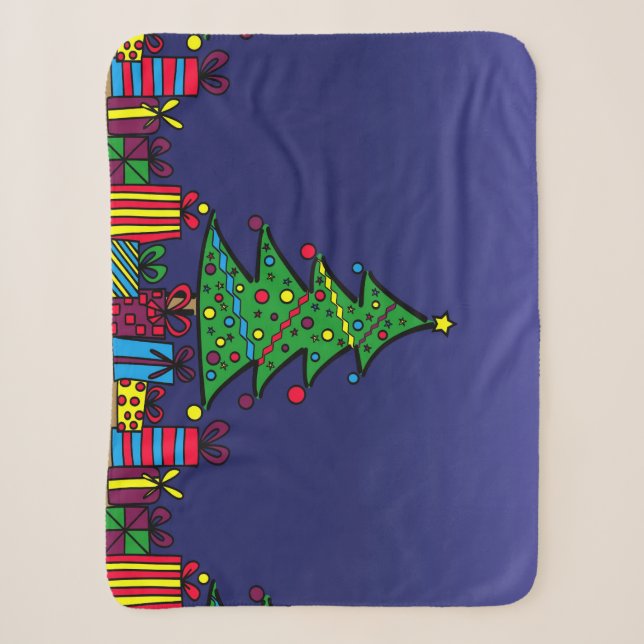 Couverture Sherpa Arbre de Noël (Devant)