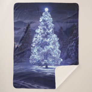 Couverture Sherpa Arbre de Noël