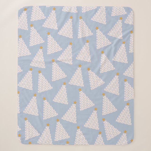 Couverture Sherpa Arbre de Noël bleu Motif (Devant)