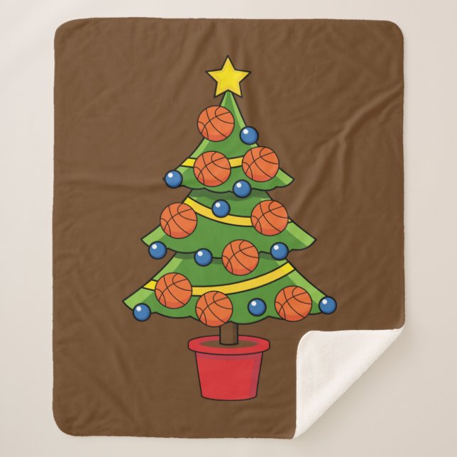 Couverture Sherpa Arbre de Noël de basket-ball (Devant)