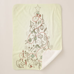 Couverture Sherpa Arbre de Noël moderne