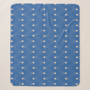 Couverture Sherpa Arbre de Noël simple et élégant Bleu et blanc