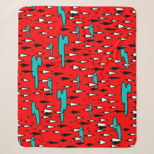 Couverture Sherpa Arbres à main levée : motif de Noël scandinave.