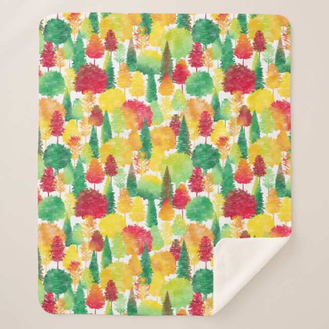 Couverture Sherpa Arbres d'automne (Devant)