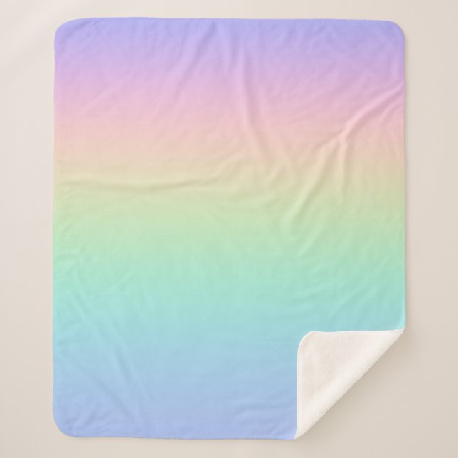 Couverture Sherpa Arc-en-ciel pastel (Devant)