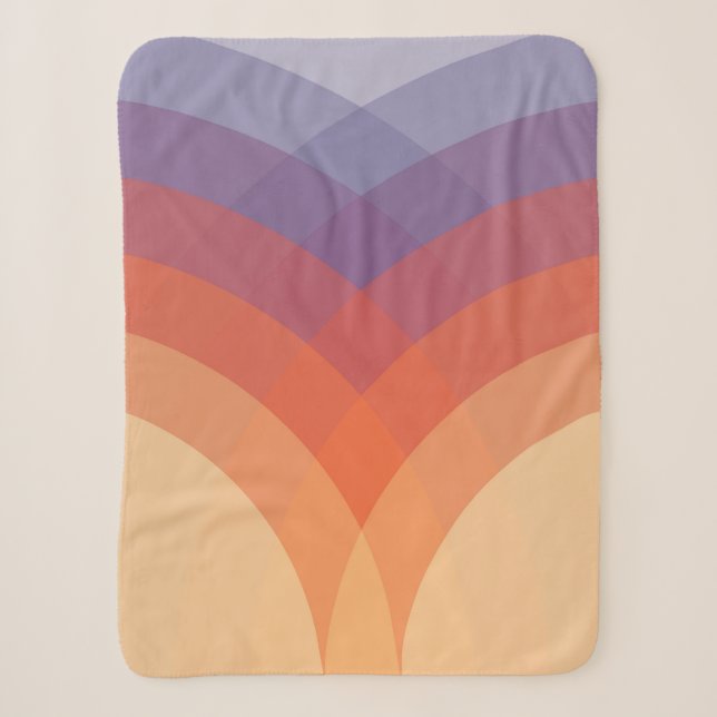 Couverture Sherpa Arches pastel violettes, orange et bleues (Devant)