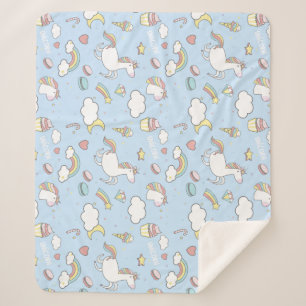 Couverture Sherpa Arcs-en-ciel et licornes