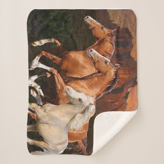 Couverture Sherpa Arizona Chevaux sauvages (Devant)