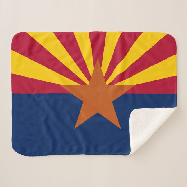 Couverture Sherpa Arizona State Flag Imprimer Patriotique (Devant (Horizontal))