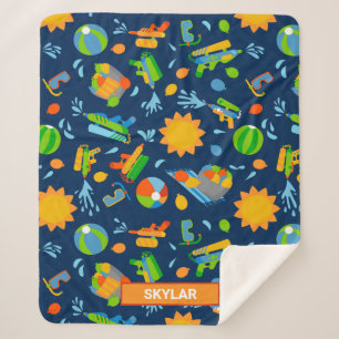 Couverture Sherpa Armes à eau ballons d'été enfants motif