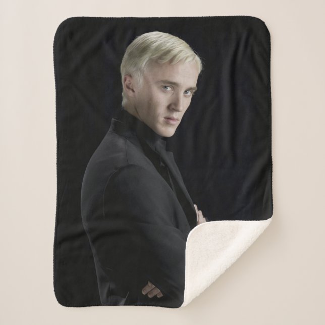Couverture Sherpa Armoiries de Draco Malfoy croisées (Devant)