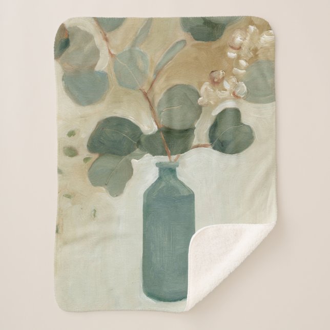 Couverture Sherpa Arrangement neutre - Verdure dans le Vase (Devant)