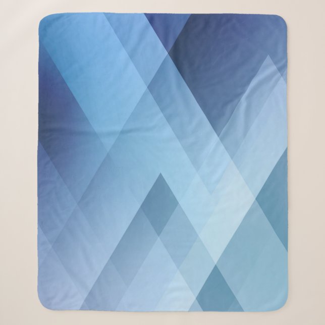Couverture Sherpa arrière - plan Abstrait. Motif triangle bleu.  (Devant)