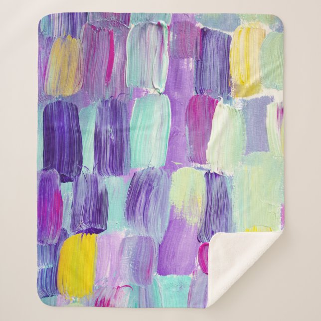 Couverture Sherpa Arrière - plan d'art Abstrait peint à la main (Devant)