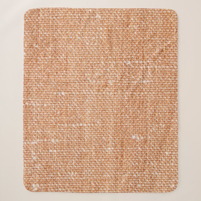 Couverture Sherpa Arrière - plan de texture de toile de lin Brown (Devant)