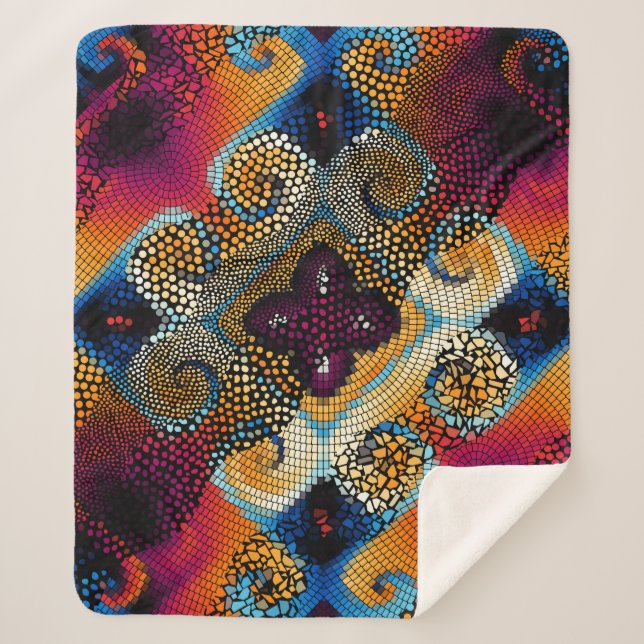 Couverture Sherpa Arrière - plan de texture sans soudure. Ondes diag (Devant)