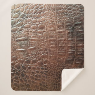 Couverture Sherpa Arrière-plan en cuir véritable texture, embo